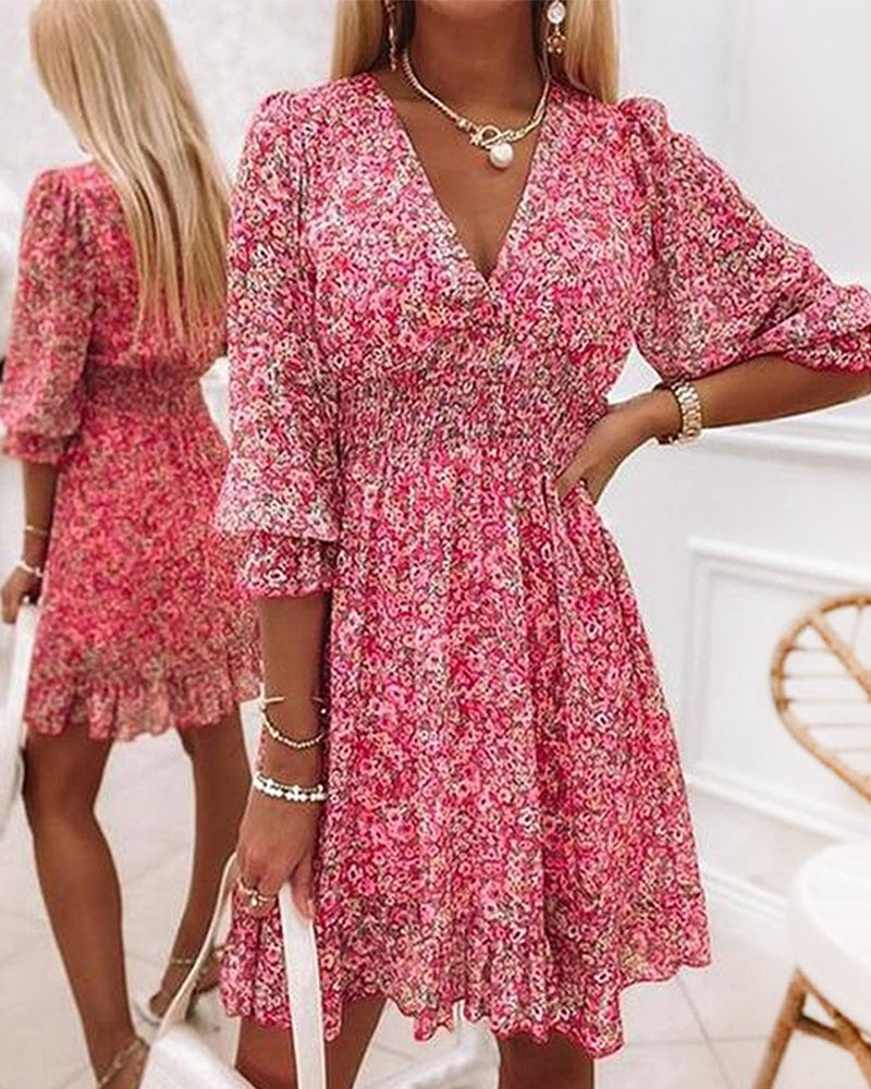 Floral Dress with Puff Sleeves | Comfort Meets Style