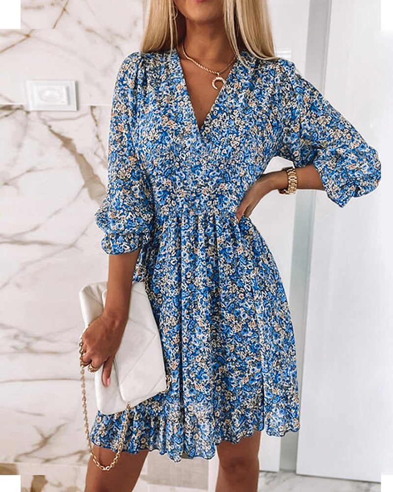 Floral Dress with Puff Sleeves | Comfort Meets Style