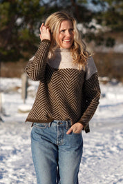 Women's Cotton Sweater With High Neck
