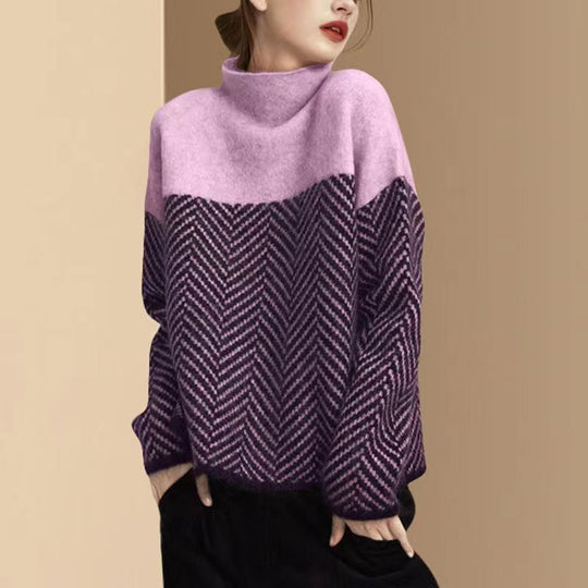 Women's Cotton Sweater With High Neck