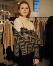 Women's Cotton Sweater With High Neck