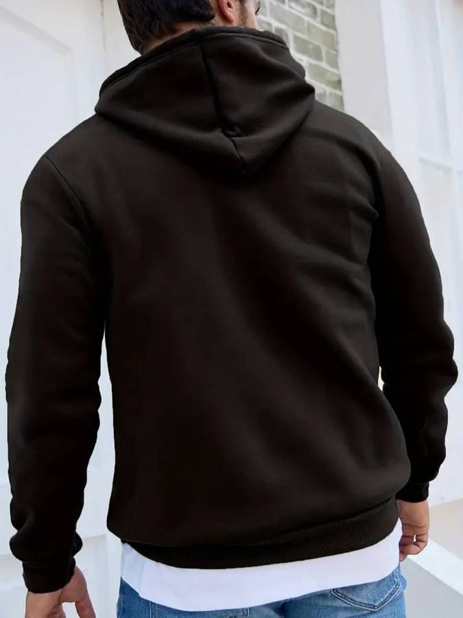 Trendy & Cozy: Men’s Casual Hoodie with Letter Print