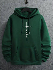 Trendy & Cozy: Men’s Casual Hoodie with Letter Print