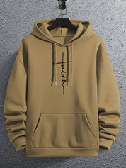 Trendy & Cozy: Men’s Casual Hoodie with Letter Print