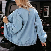 Stylish zippered bomber jacket for women