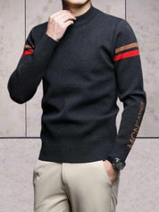 Men's Round Neck Contrast Sweater