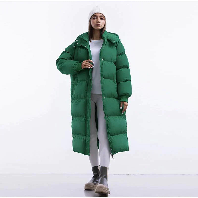 Women's Long Quilted Winter Coat – Cozy Warmth