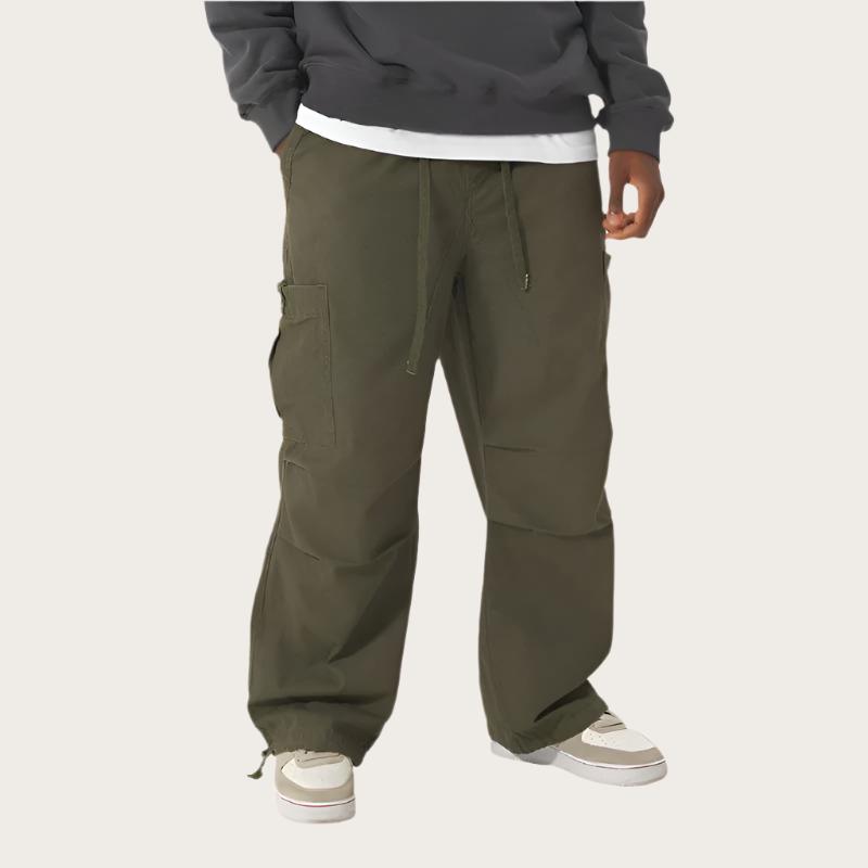 Men's Loose Cotton Casual Pants - Straight Leg Fashion Fit