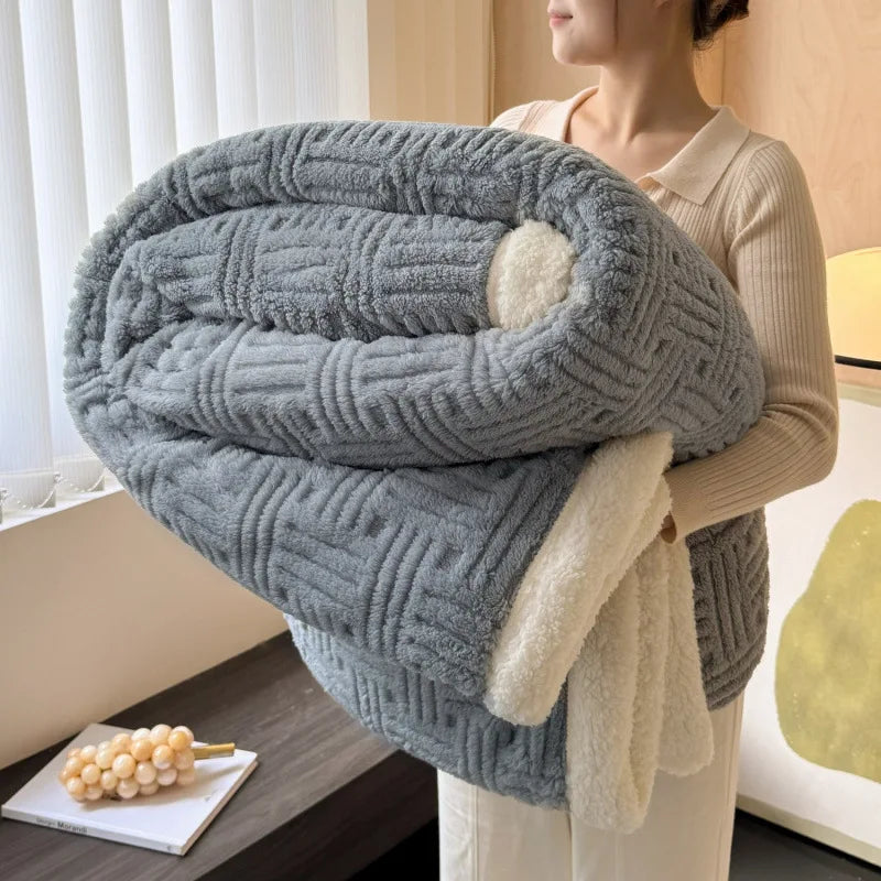 CozyHome | Jacquard Wool Blanket – Soft, Warm, Multi-Size, Solid Colors