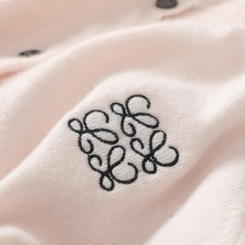 Preppy Merino Wool O-neck Cardigan – Korean Style for Spring/Autumn