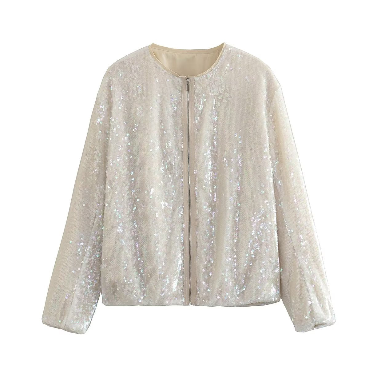 Dazzling Sparkly Bomber Jacket