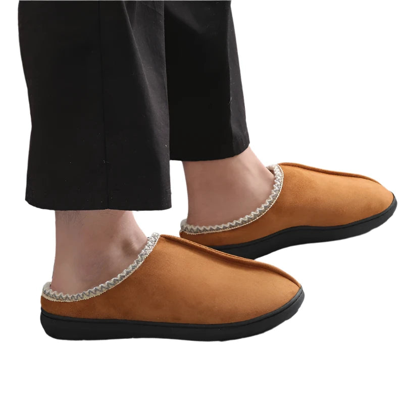 Comwarm Men's Indoor Fur Slippers - Cozy Winter Slip-Ons