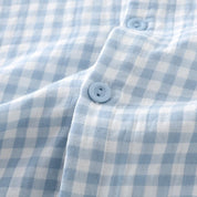 Men's Plaid Cotton Summer Pajamas - Short Sleeve Set