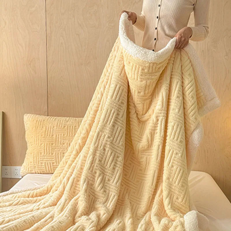 CozyHome | Jacquard Wool Blanket – Soft, Warm, Multi-Size, Solid Colors