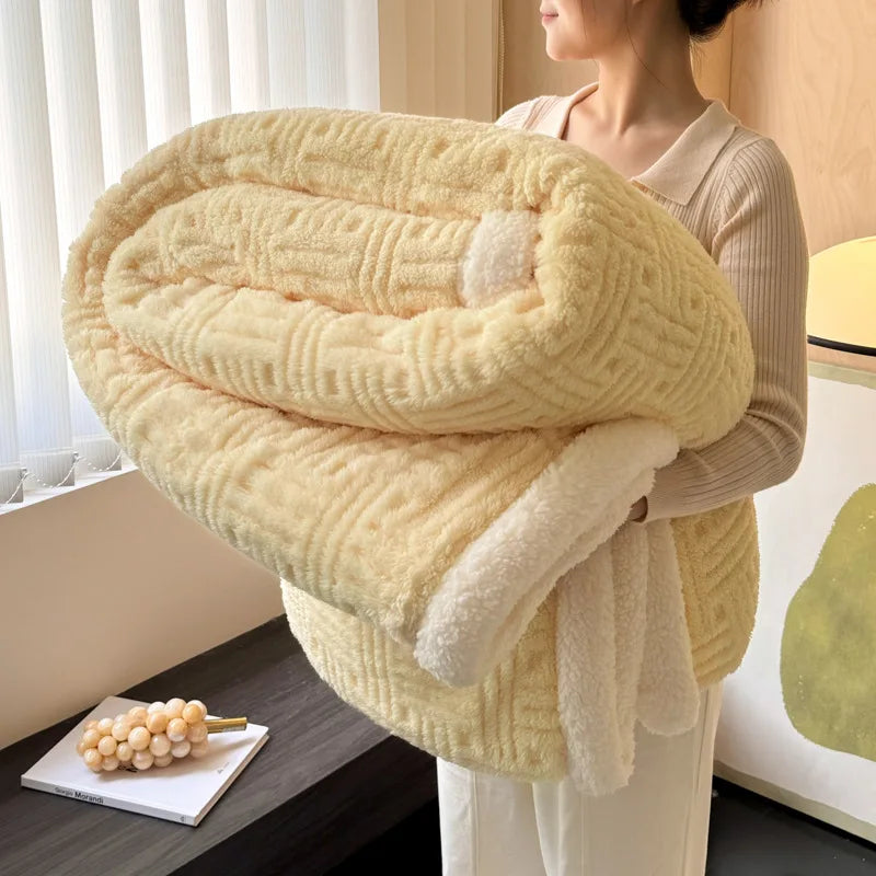 CozyHome | Jacquard Wool Blanket – Soft, Warm, Multi-Size, Solid Colors