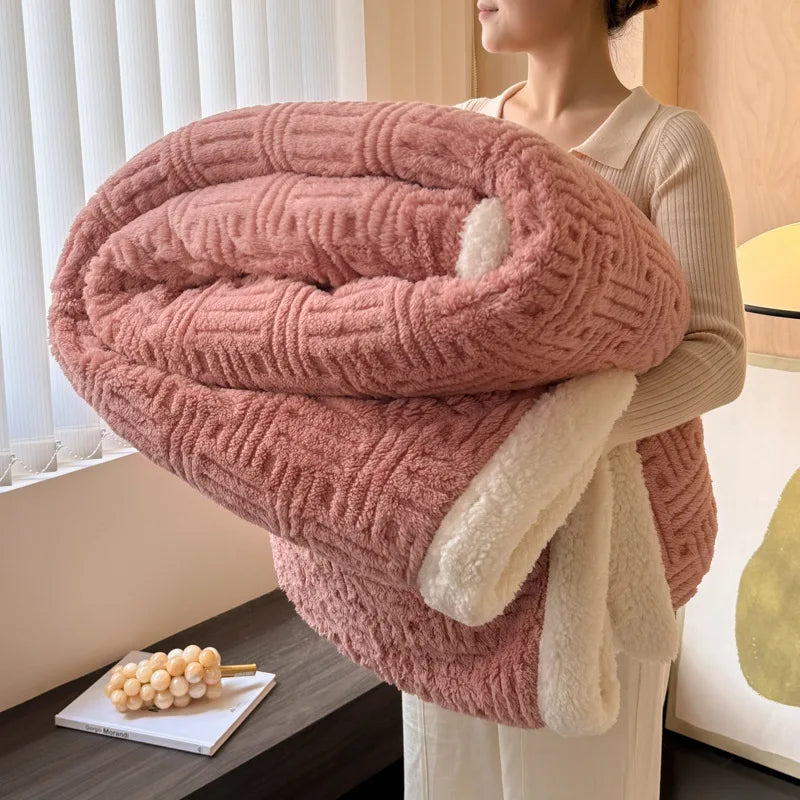 CozyHome | Jacquard Wool Blanket – Soft, Warm, Multi-Size, Solid Colors