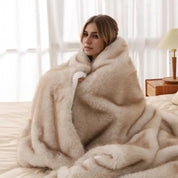 Lshah Plush Blanket – Soft, Warm, Cozy Raschel Throw, Gray/Brown/Coffee, 130x160/160x200cm