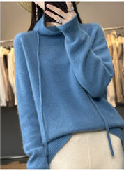 Women's Sweater With Collar & Bow