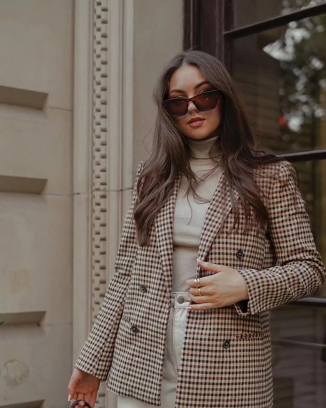 Checked Women's Blazer | Timeless Style with a Retro Twist