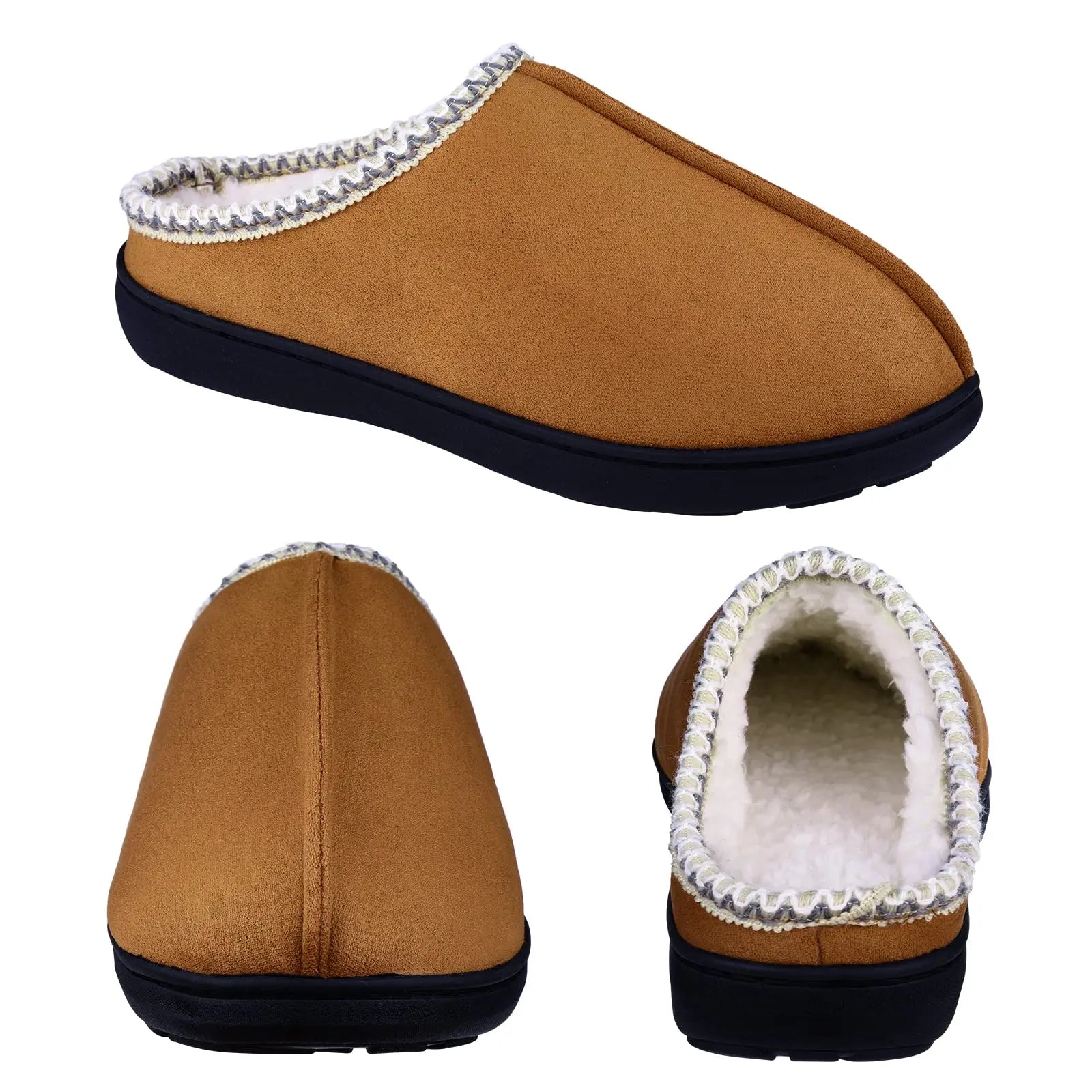 Comwarm Men's Indoor Fur Slippers - Cozy Winter Slip-Ons