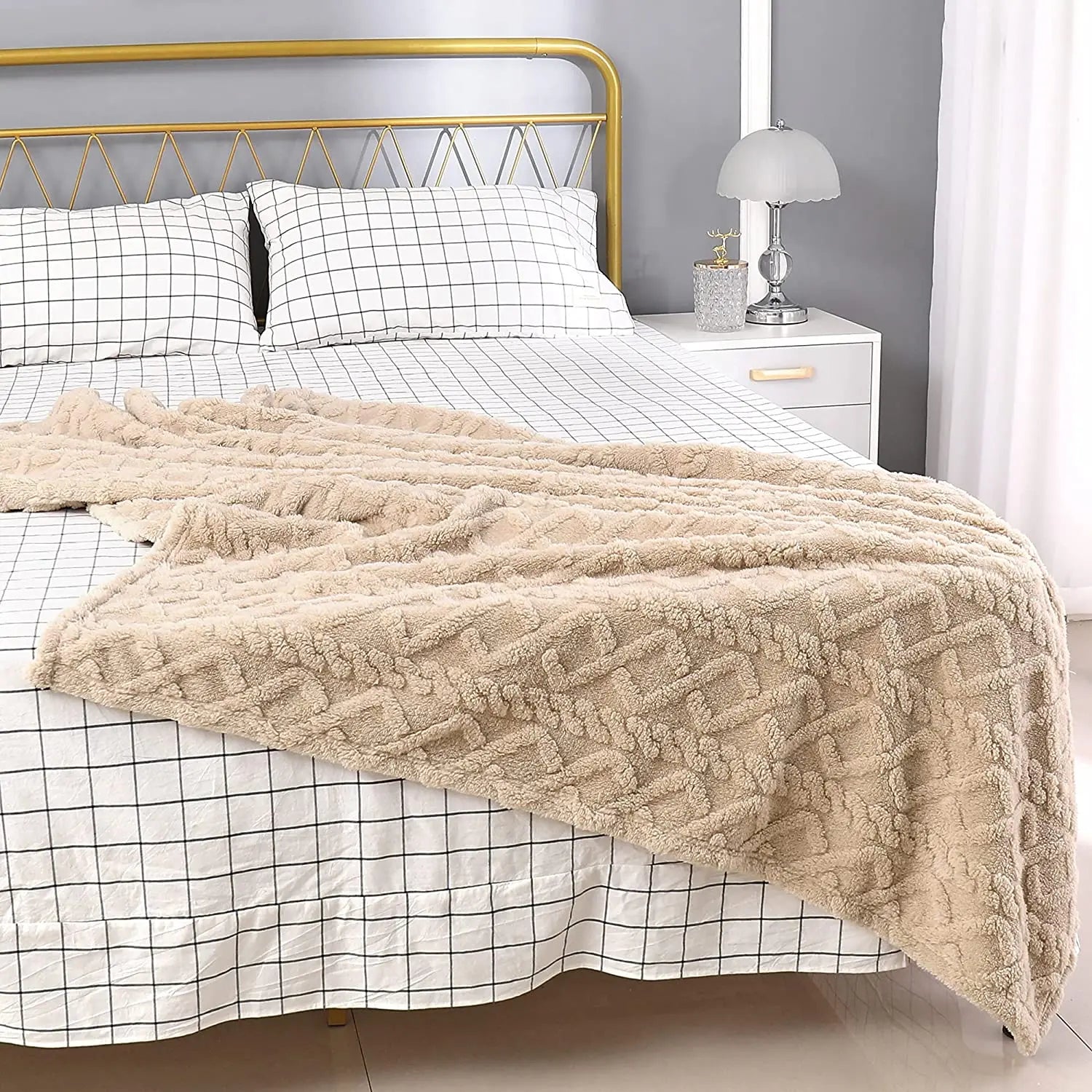 Sherpa Fleece Throw Blanket