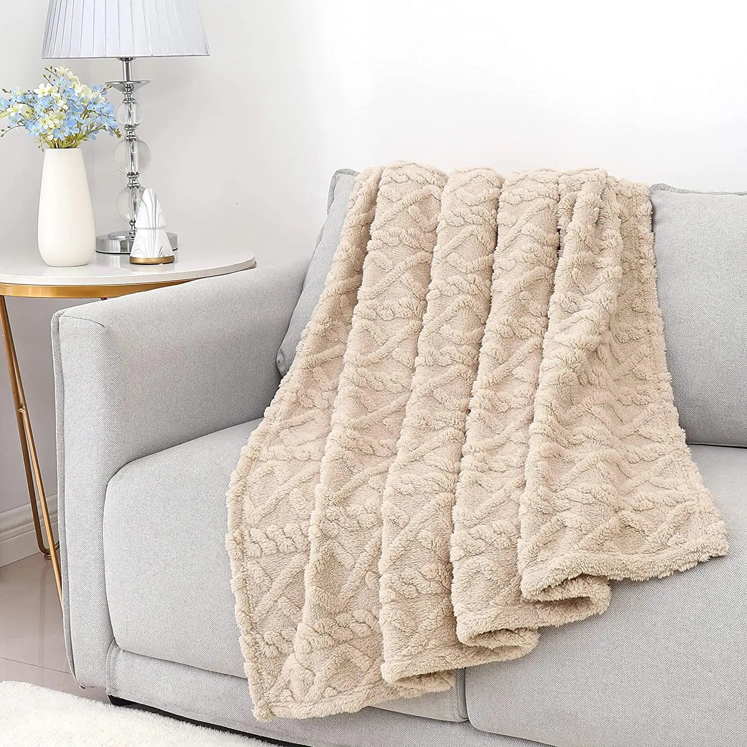 Sherpa Fleece Throw Blanket