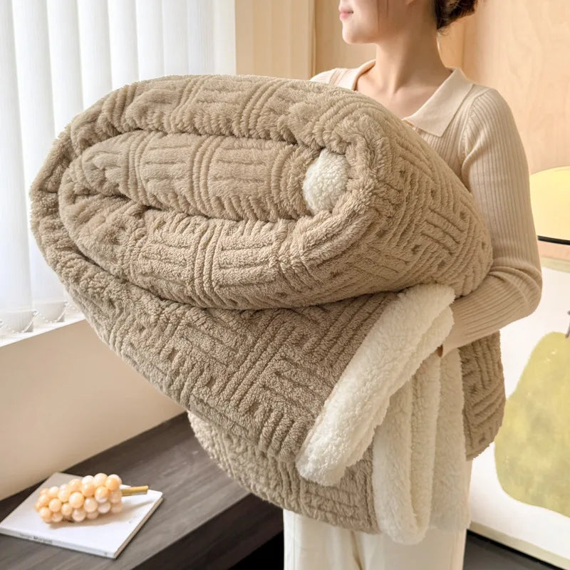 CozyHome | Jacquard Wool Blanket – Soft, Warm, Multi-Size, Solid Colors