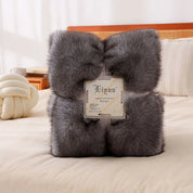 Lshah Plush Blanket – Soft, Warm, Cozy Raschel Throw, Gray/Brown/Coffee, 130x160/160x200cm