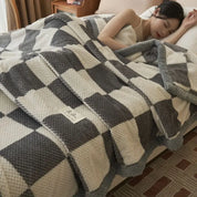 JUANNAI Sherpa Fleece Throw Blanket – Reversible, Soft & Fluffy Plaid