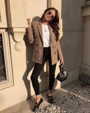 Checked Women's Blazer | Timeless Style with a Retro Twist