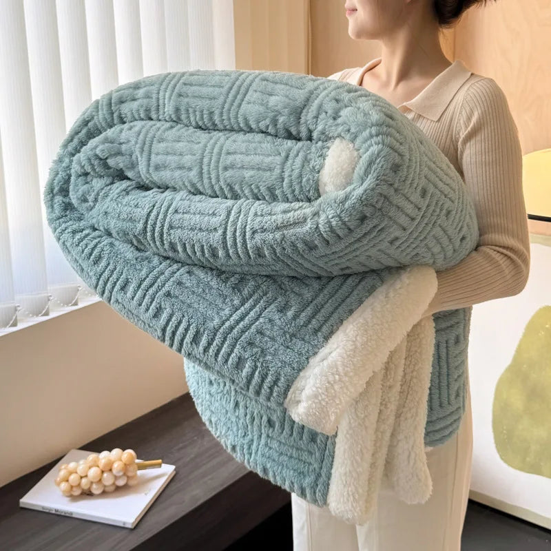 CozyHome | Jacquard Wool Blanket – Soft, Warm, Multi-Size, Solid Colors