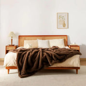 Lshah Plush Blanket – Soft, Warm, Cozy Raschel Throw, Gray/Brown/Coffee, 130x160/160x200cm