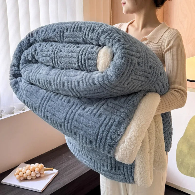 CozyHome | Jacquard Wool Blanket – Soft, Warm, Multi-Size, Solid Colors