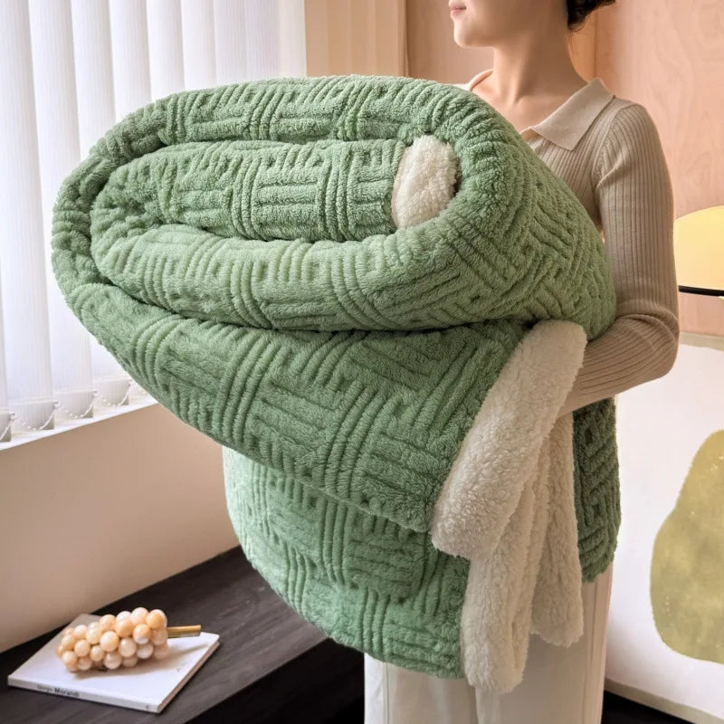 CozyHome | Jacquard Wool Blanket – Soft, Warm, Multi-Size, Solid Colors