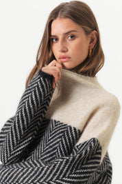 Women's Cotton Sweater With High Neck