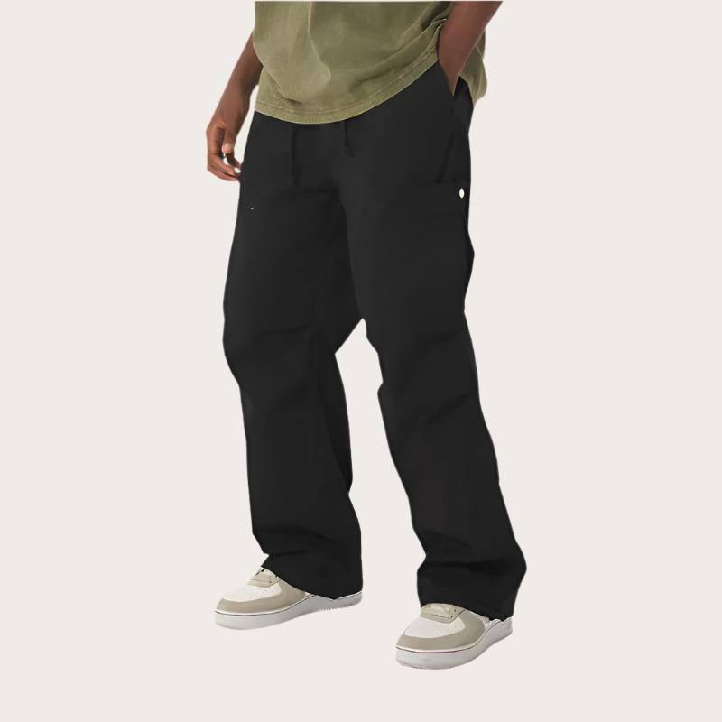 Men's Loose Cotton Casual Pants - Straight Leg Fashion Fit