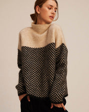 Women's Cotton Sweater With High Neck