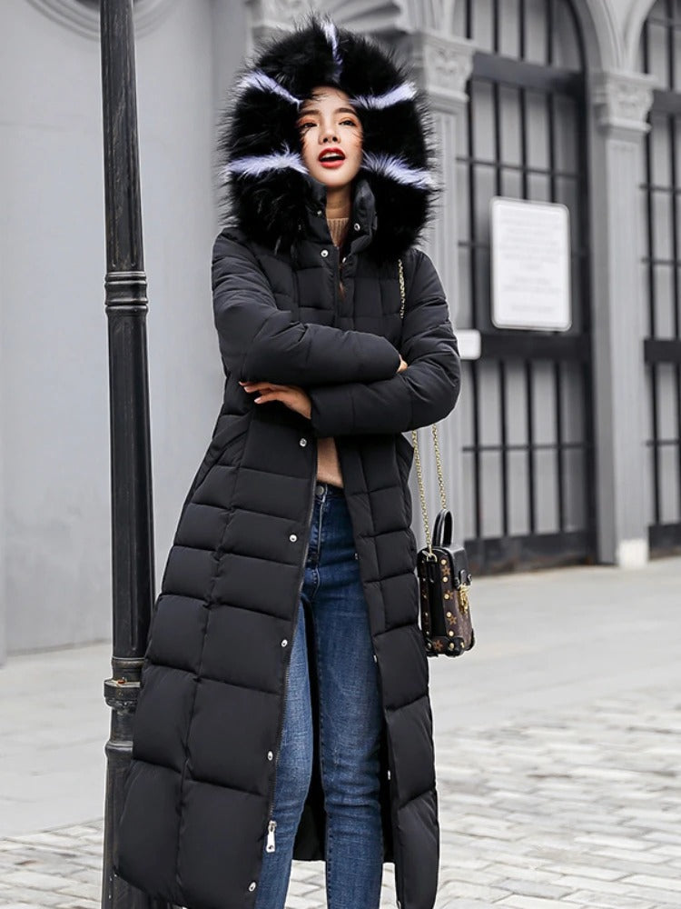 Women's Long Belted Winter Coat – Warmth and Elegance