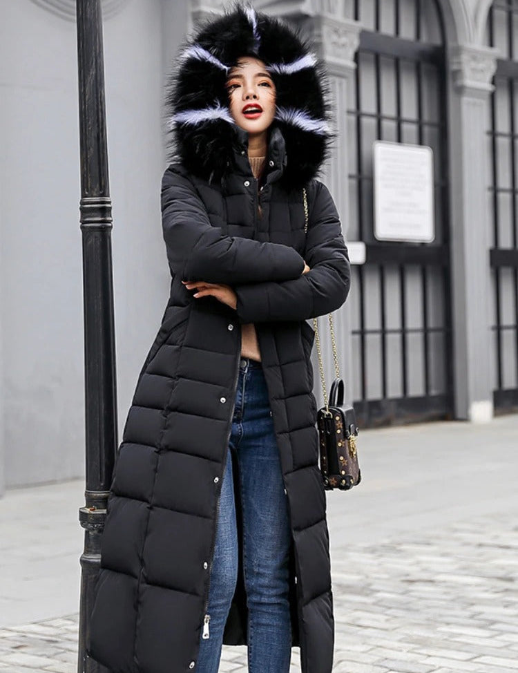 Women's Long Belted Winter Coat – Warmth and Elegance