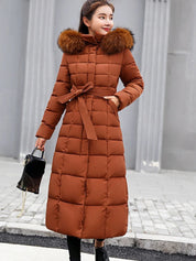 Women's Long Belted Winter Coat – Warmth and Elegance