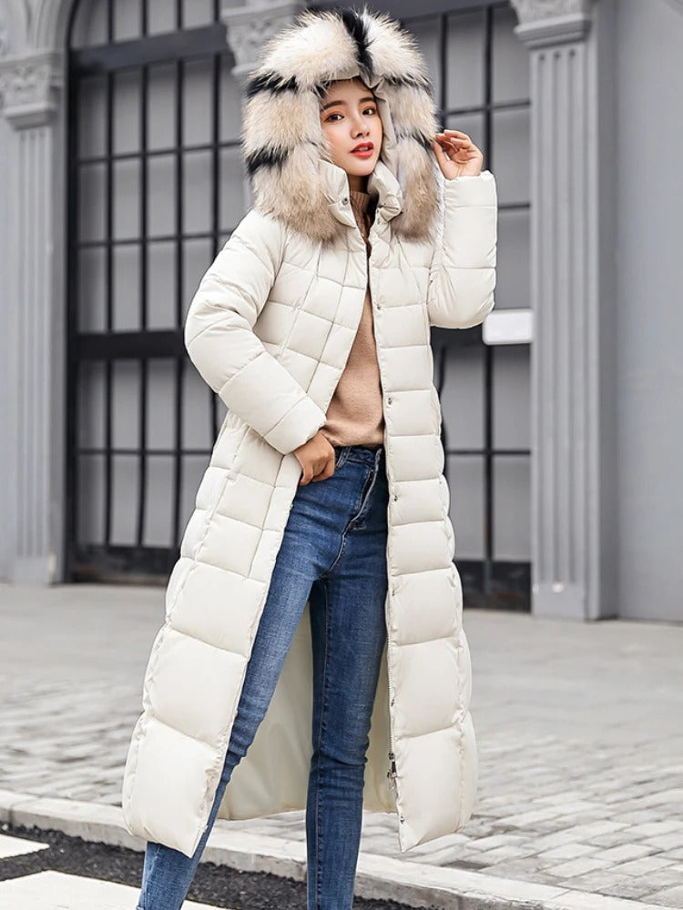 Women's Long Belted Winter Coat – Warmth and Elegance