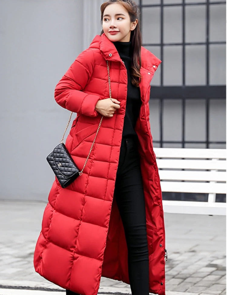 Women's Long Belted Winter Coat – Warmth and Elegance